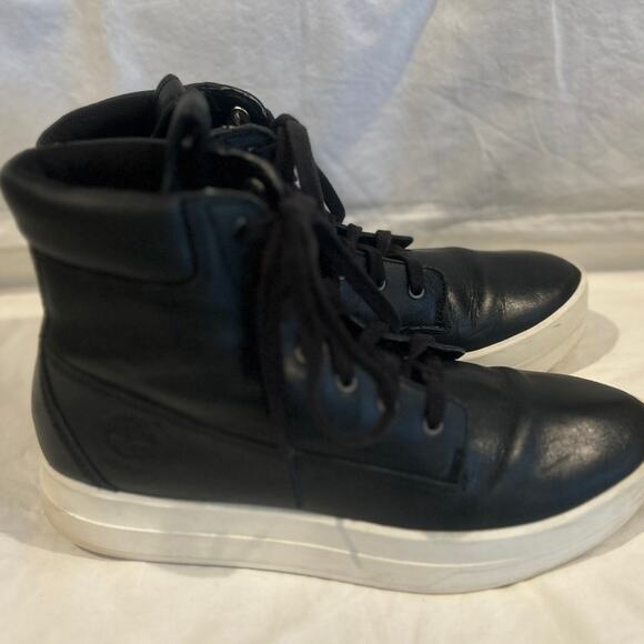 TIMBERLAND MAYLISS 6-INCH PU Leather Upper Platform/Flatform Lace Boot Black 9 - Picture 3 of 9